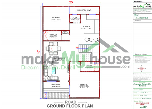 40 25 House Plan North Facing The Ground Floor Plan Has 1 Car Parking Space Design Bmp Mathematical