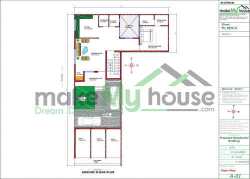 L Shaped House Design Architecture Design Naksha Images 3d Floor Plan Images Make My House Completed Project
