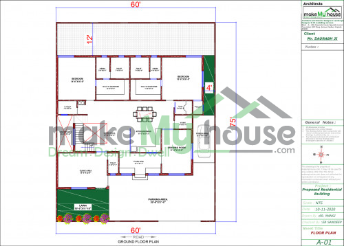 60 80 Front Elevation 3d Elevation House Elevation