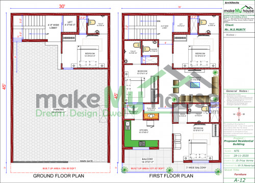 30 45 Front Elevation 3d Elevation House Elevation