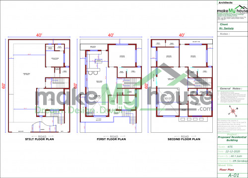 40 60 Floor Plan Architecture Design Naksha Images 3d Floor Plan Images Make My House Completed Project