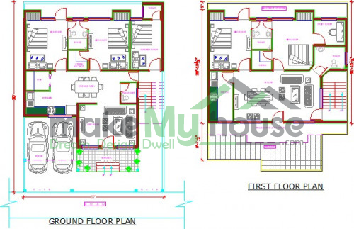 Buy 37x50 House Plan | 37 by 50 Elevation Design | Plot Area Naksha