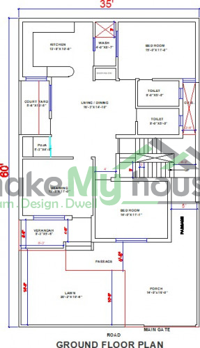 35x60 House Plan Home Design Ideas 35 Feet By 60 Feet Plot Size