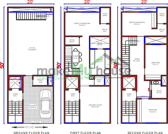 25x60 And 20x50 House Plan In India