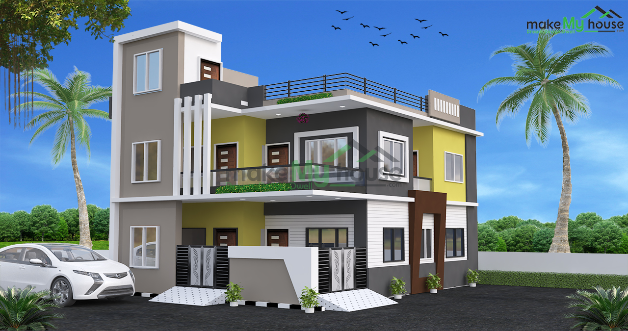 42 West face ideas  house front design, duplex house design