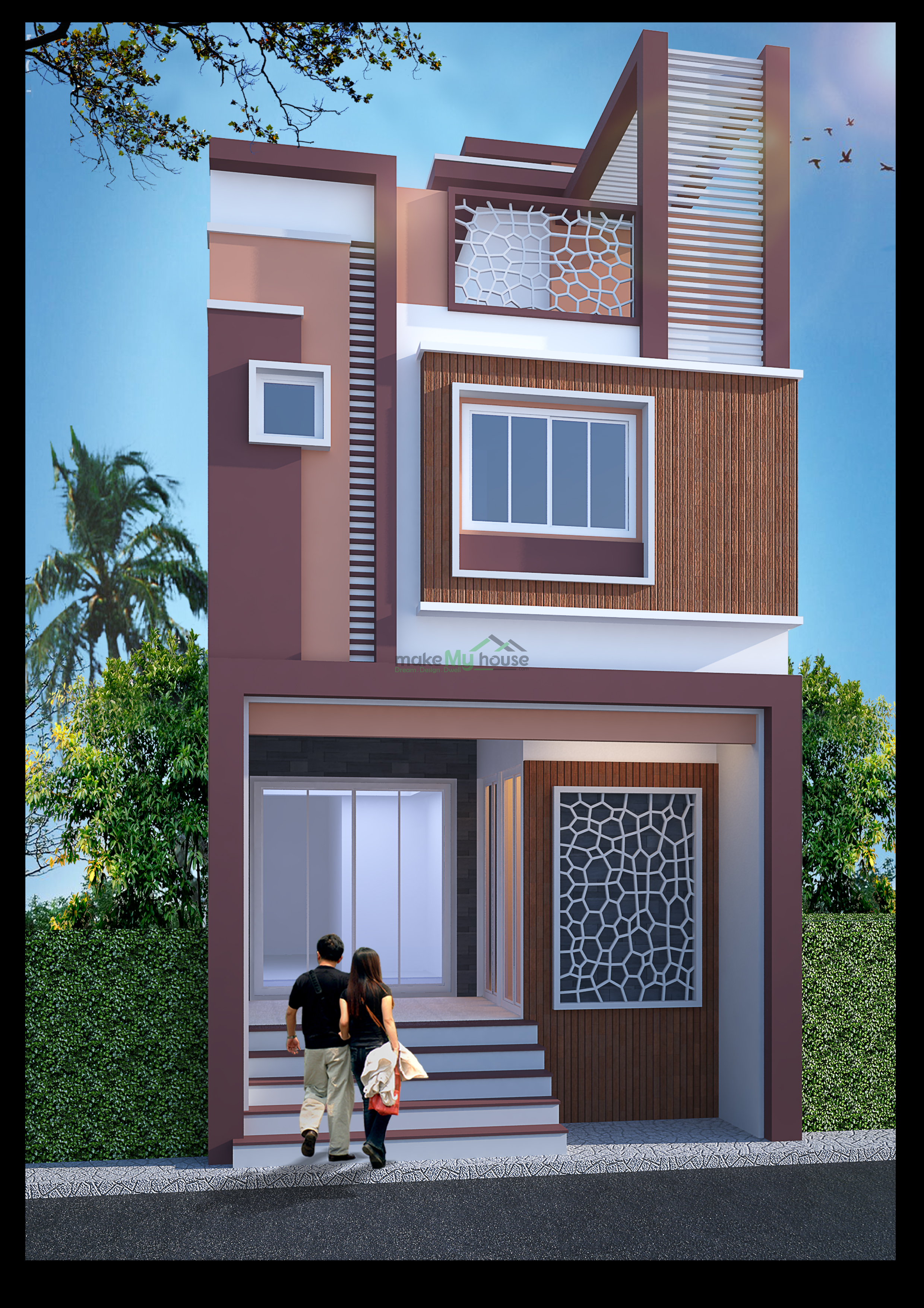 18x50 House With Office Plan 900 Sqft House With Office Design 3 Story Floor Plan
