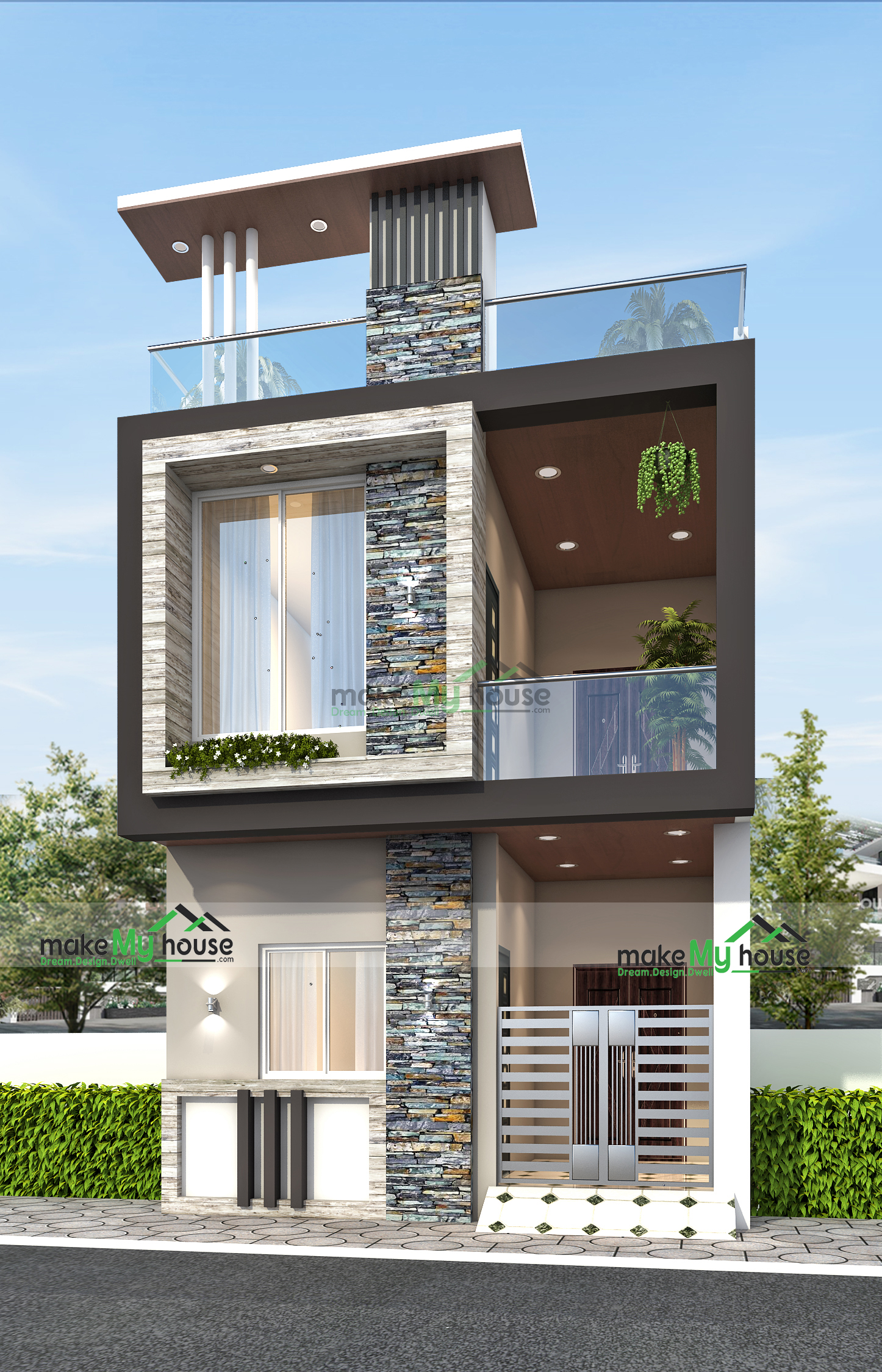 Buy 17x70 House Plan 17 By 70 Front Elevation Design 1190sqrft Home Naksha