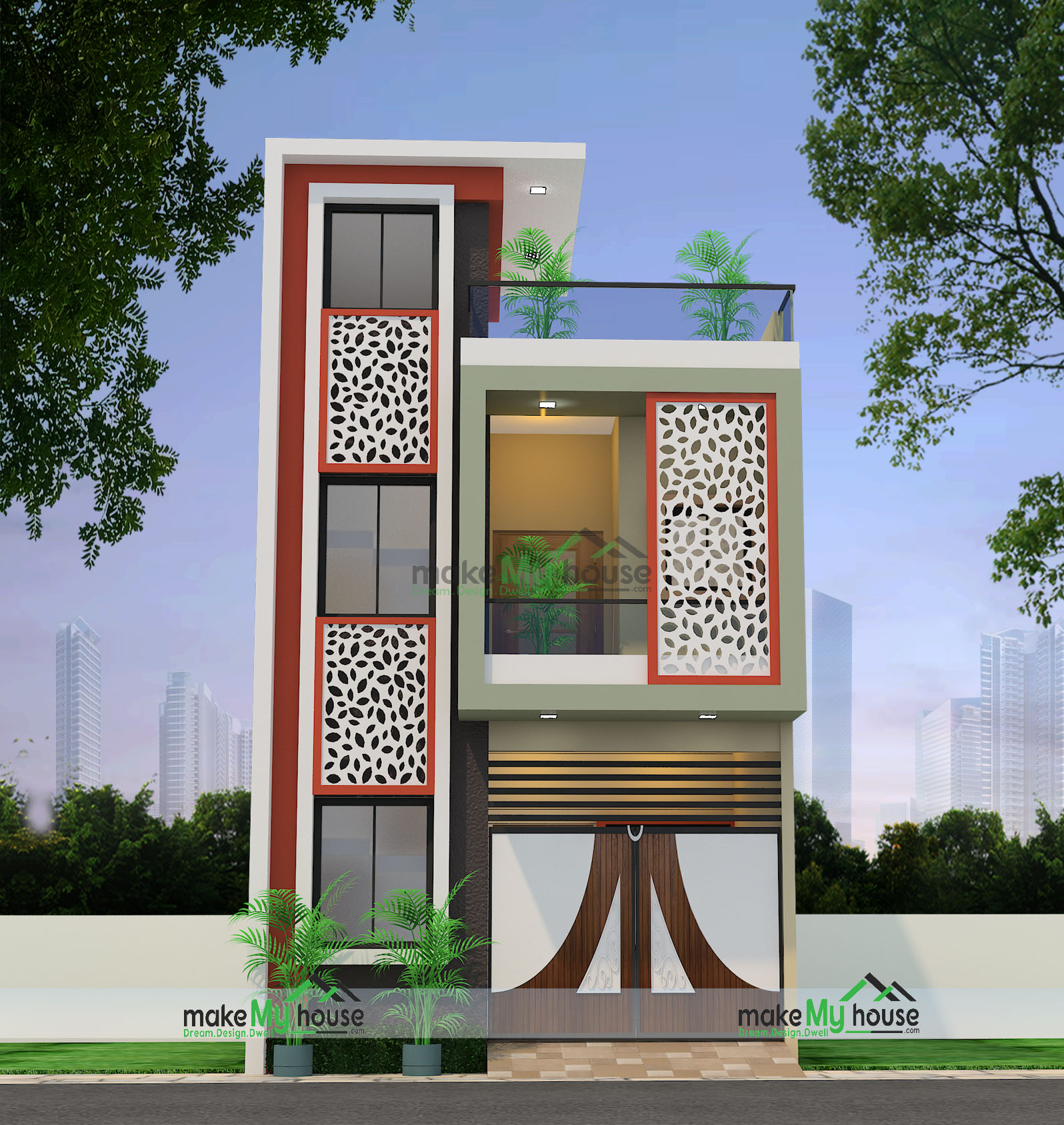 Buy 18x50 House Plan 18 By 50 Front Elevation Design 900sqrft Home Naksha