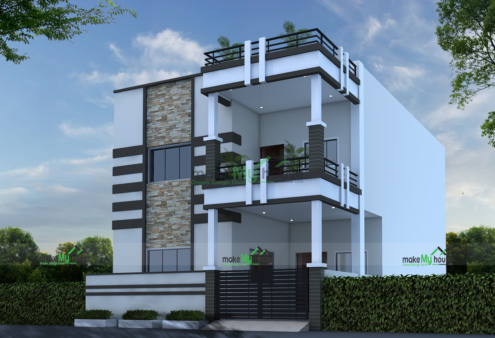 What are some 1300 sq ft G+1 home designs in India?