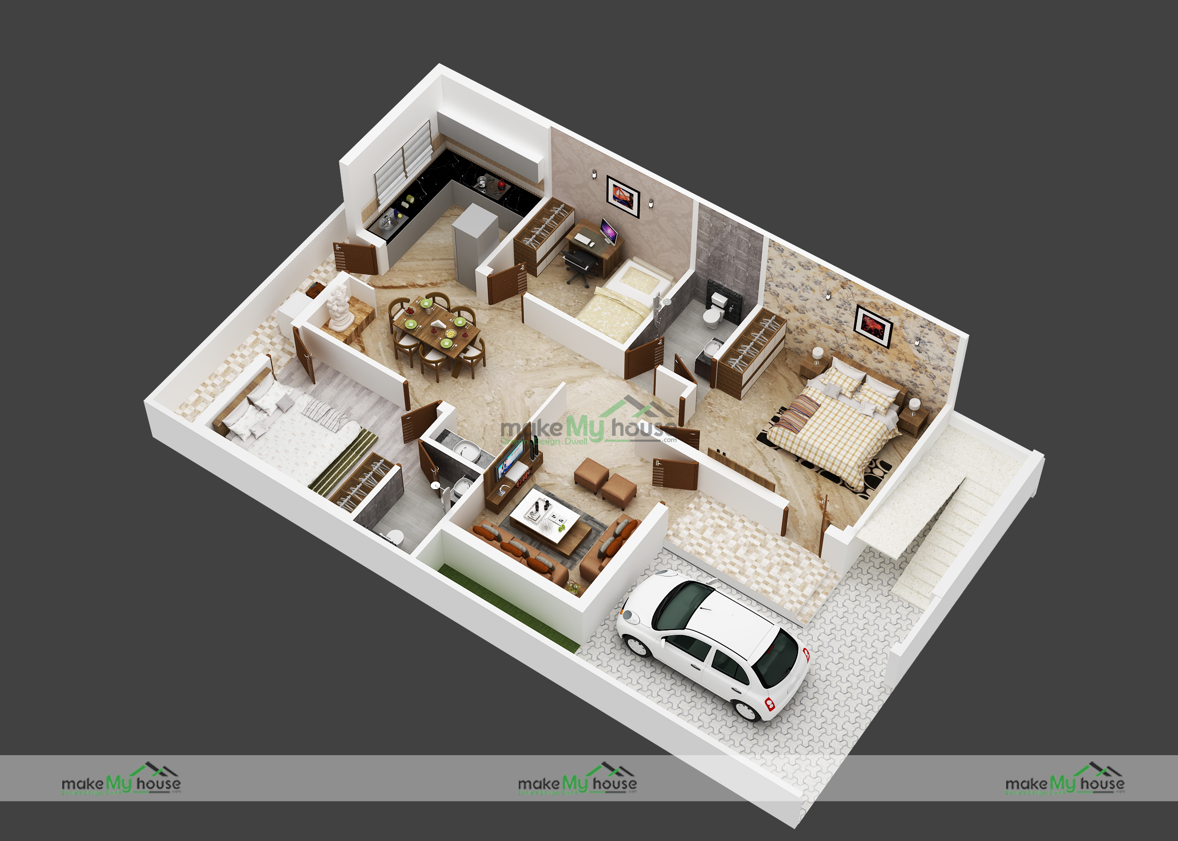 small house plans under 1500 sq ft 3d