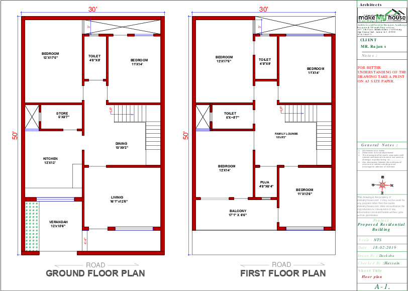 Small House Plan Under 1500 Sq Ft, 1800 Sq Ft House Plans India