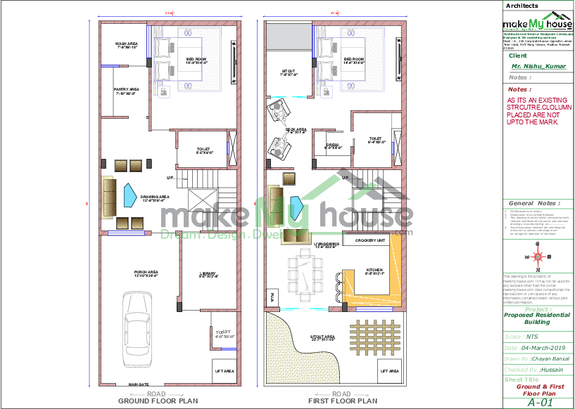 23x60 House With Office Plan 1380 Sqft House With Office Design 3 Story Floor Plan