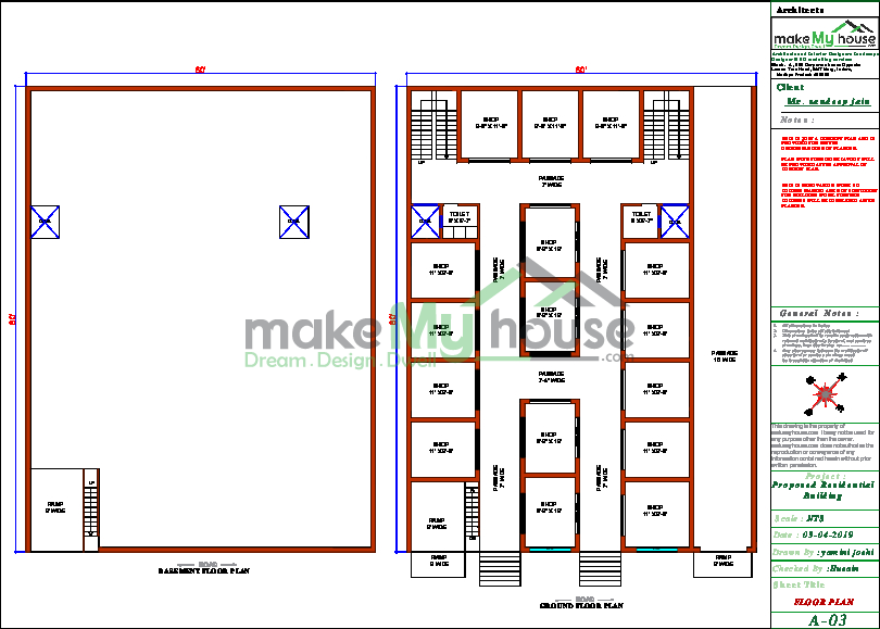 60x80 Shop Plan 4800 Sqft Shop Design 2 Story Floor Plan