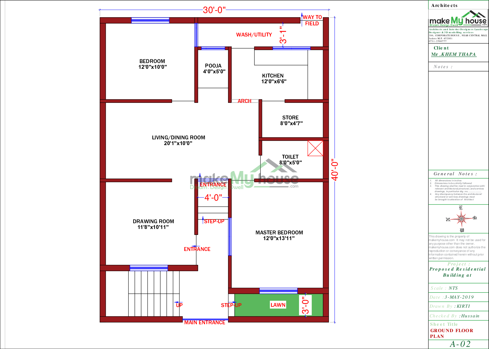 35x40 East Direction House Plan House Plan And Designs PDF 40 OFF