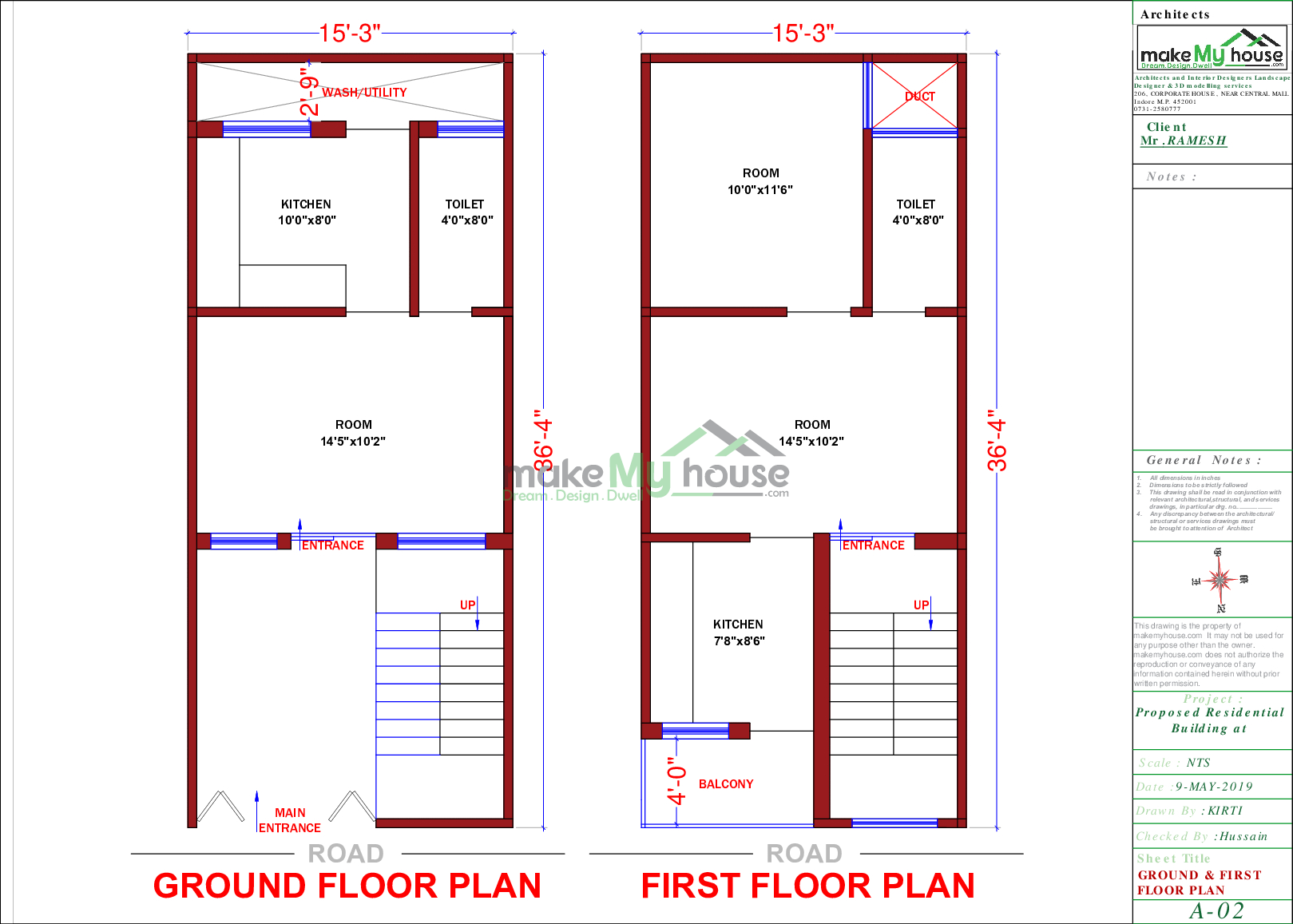 15x36 Home Plan 540 Sqft Home Design 2 Story Floor Plan