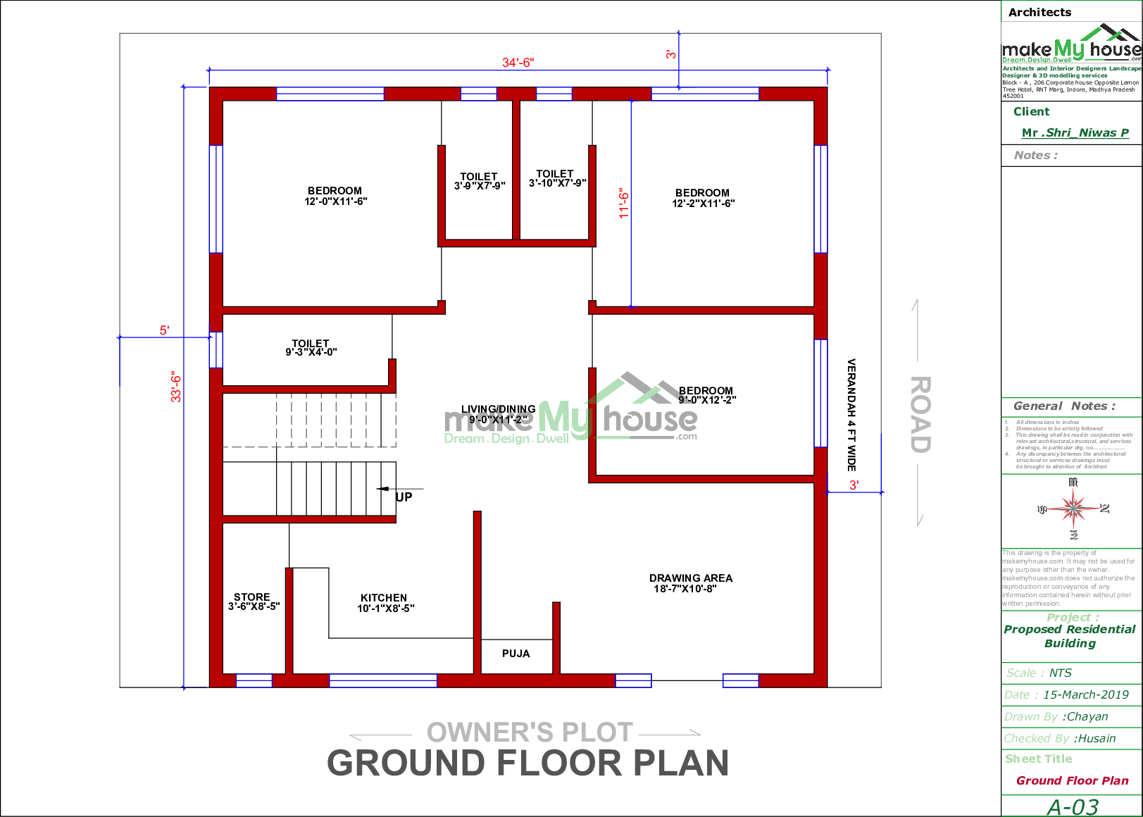 35x32 Home Plan 11 Sqft Home Design 1 Story Floor Plan