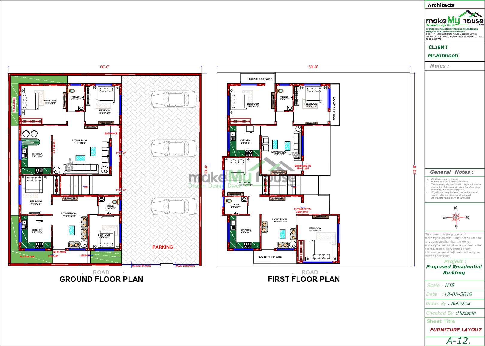 60x60 Home Plan 3600 Sqft Home Design 2 Story Floor Plan