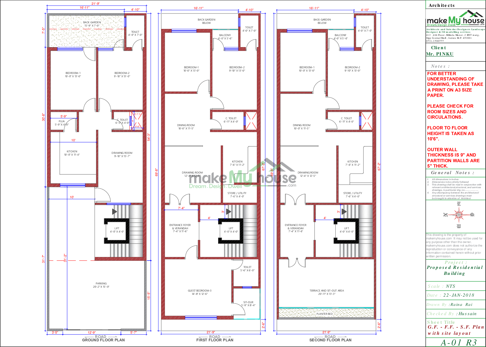 21x70 Multi Storey Residential Plan 1470 Sqft Multi Storey Residential Design 5 Story Floor Plan