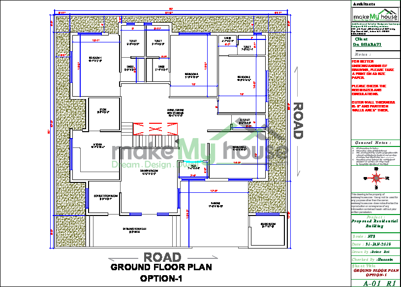 60x60 Home Plan 3600 Sqft Home Design 1 Story Floor Plan