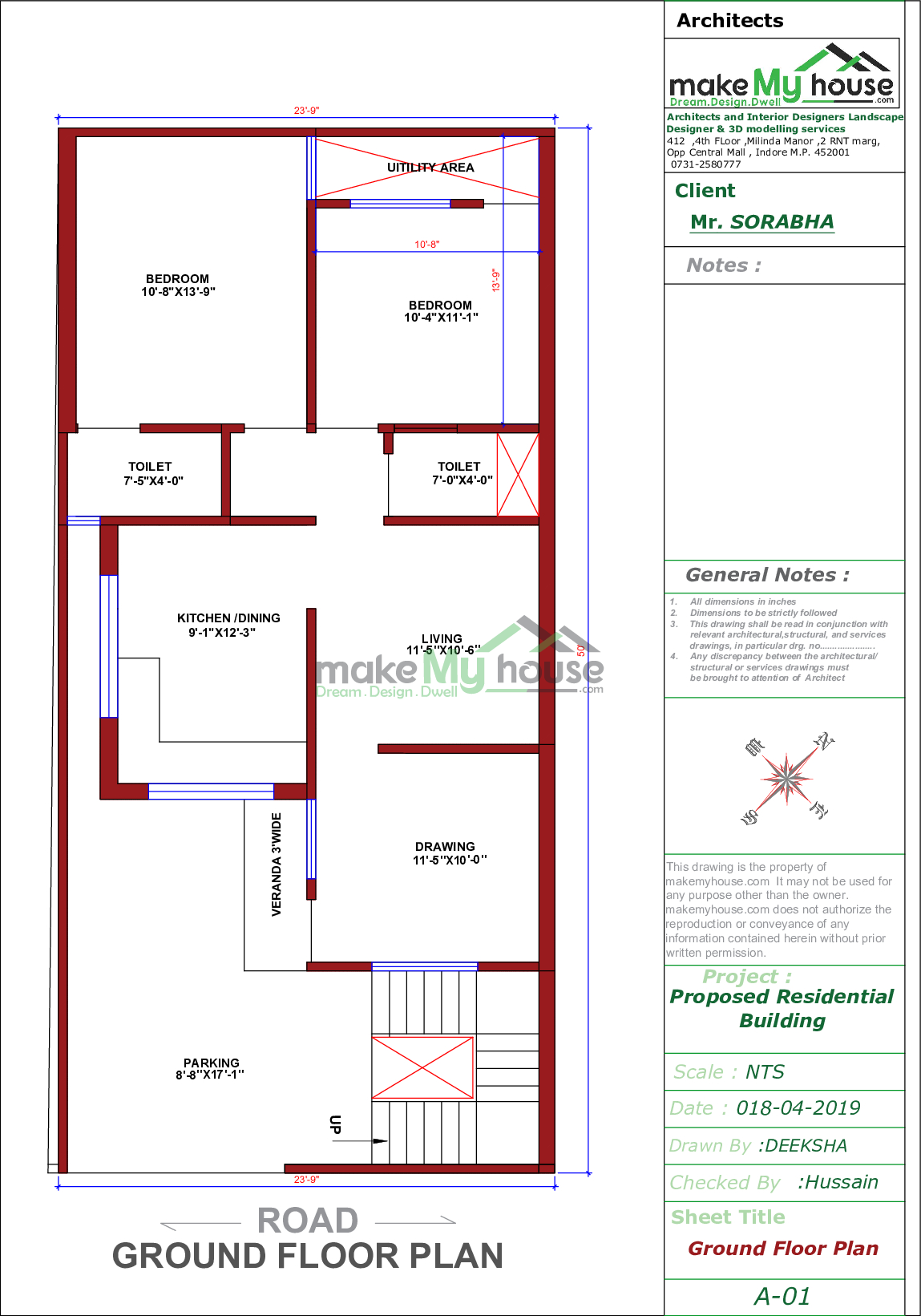 Buy 24x50 House Plan 24 By 50 Front Elevation Design 10sqrft Home Naksha