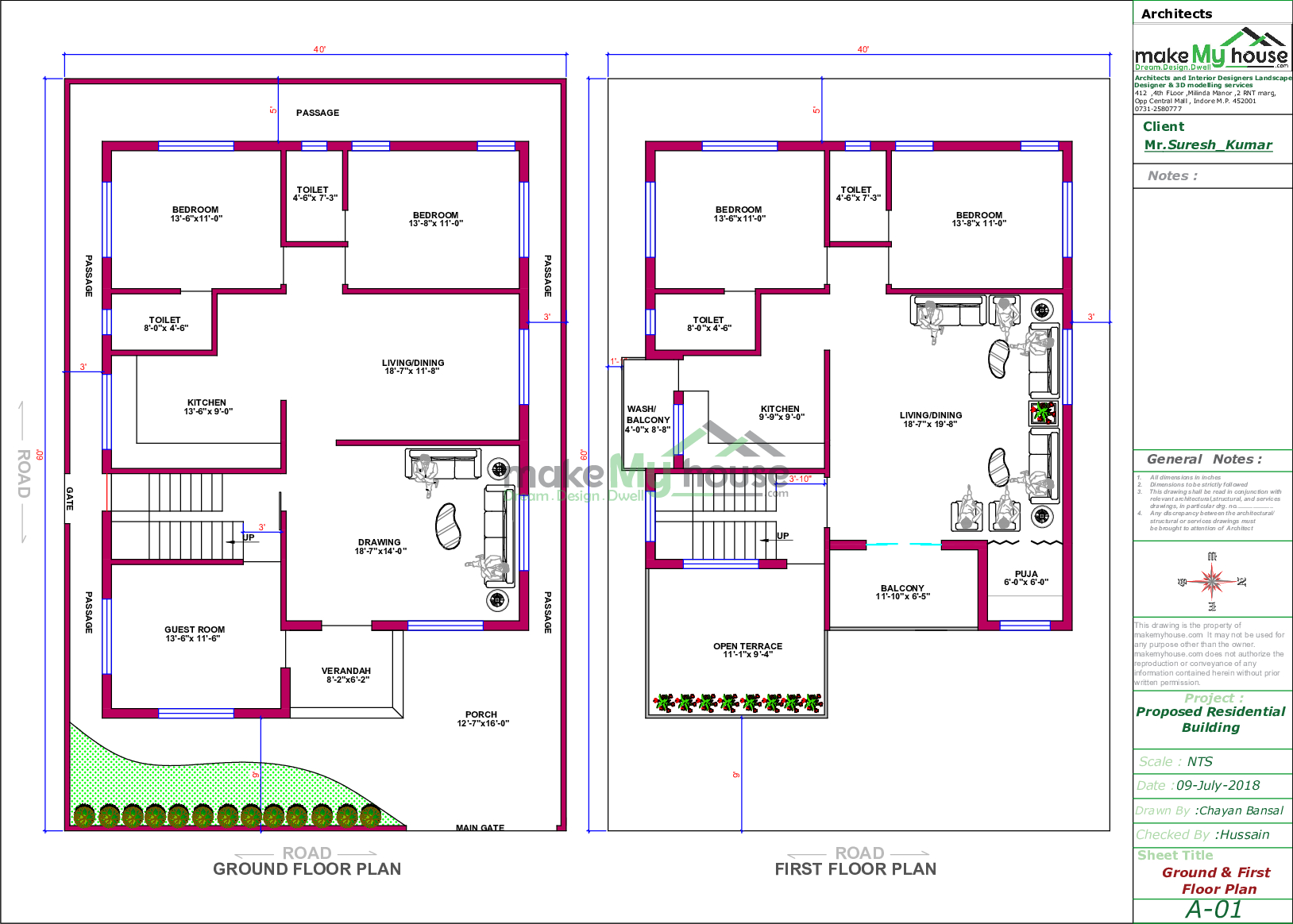 Buy 40x60 House Plan 40 By 60 Front Elevation Design 2400sqrft Home Naksha