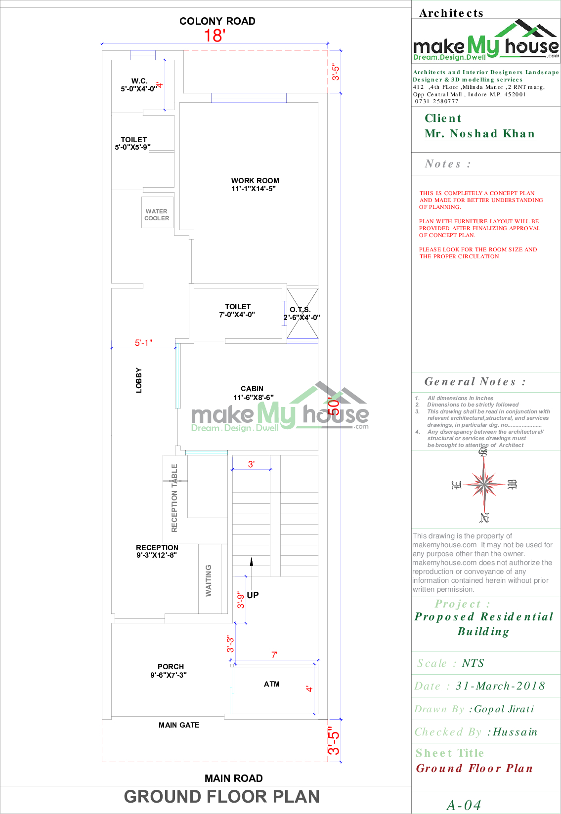 18x50 House With Office Plan 900 Sqft House With Office Design 3 Story Floor Plan