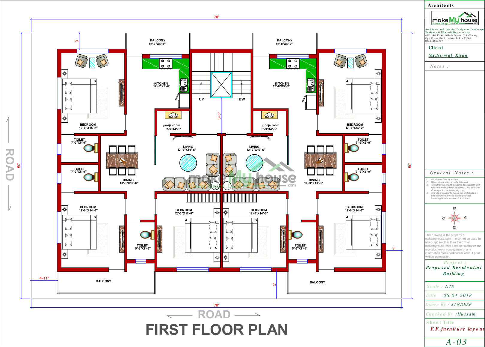 2200 SQ FT Floor Plan Two Units 50 X 45 First Floor Plan, 57% OFF