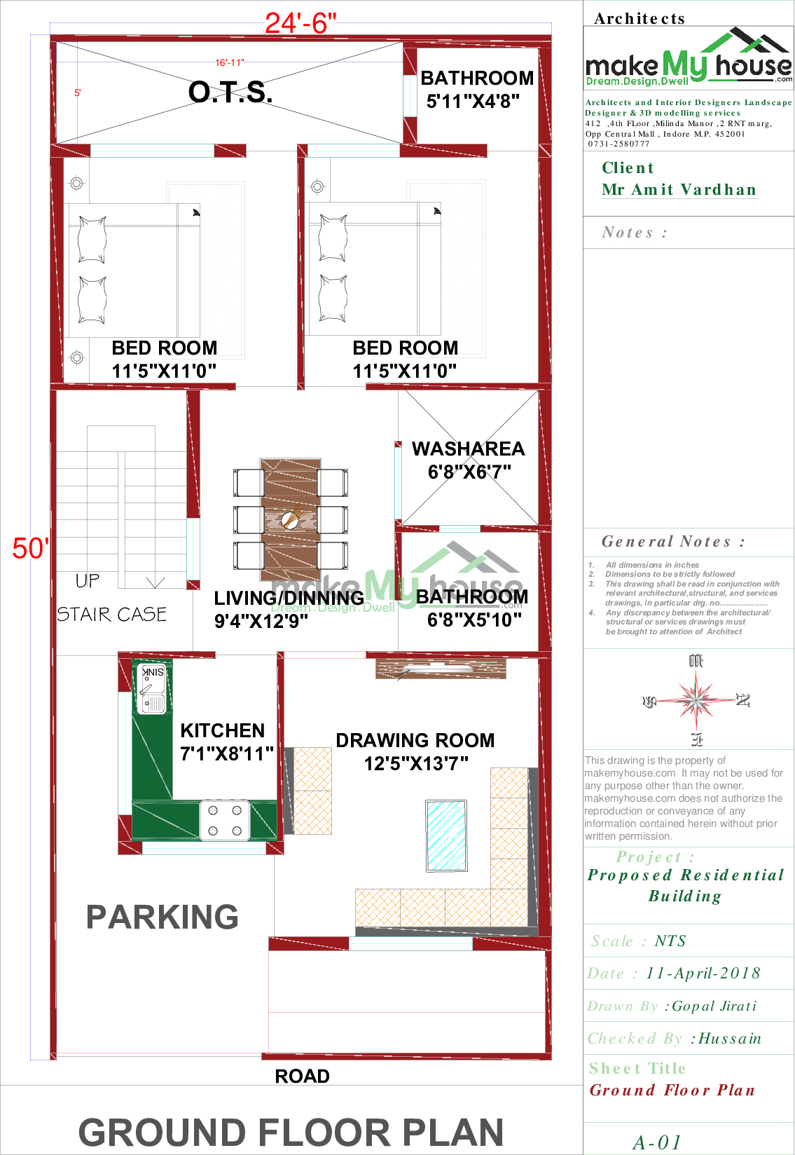 Buy 24x50 House Plan 24 By 50 Front Elevation Design 10sqrft Home Naksha