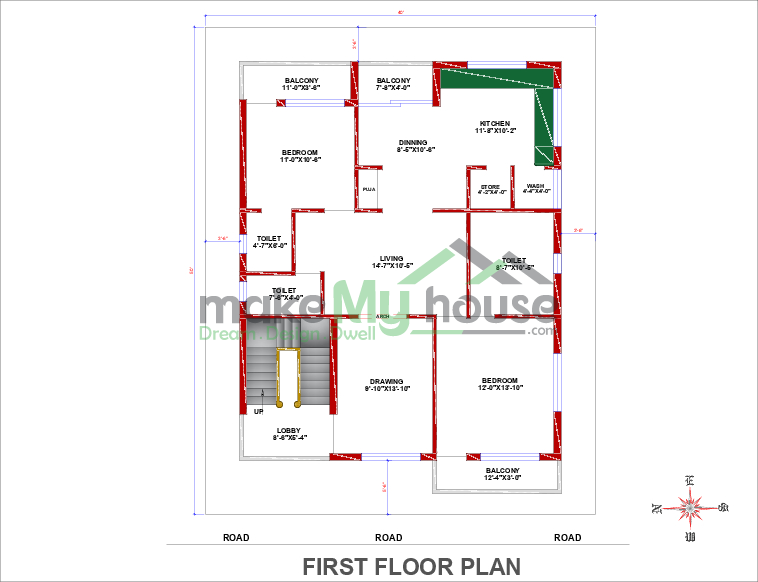 1 Bhk House Design Plans One Bedroom Home Map Single Bedroom Ghar Naksha