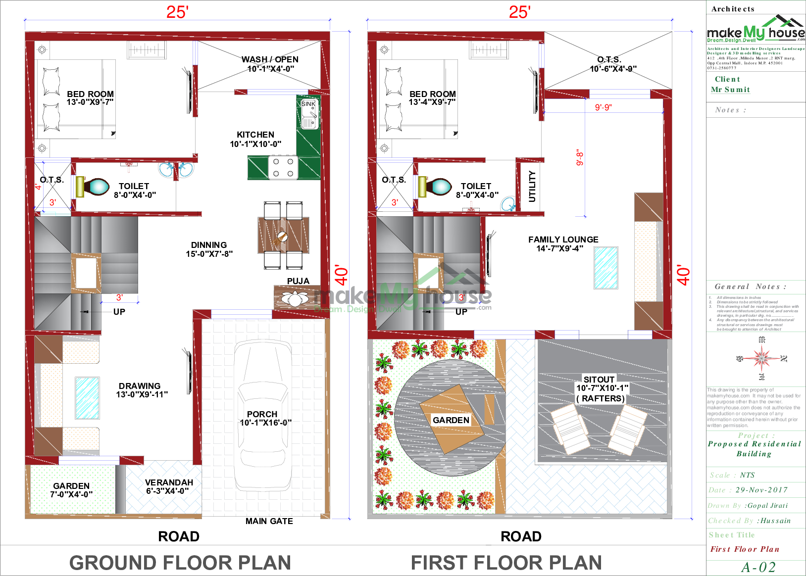 Buy 25x40 House Plan 25 By 40 Front Elevation Design 1000sqrft Home Naksha