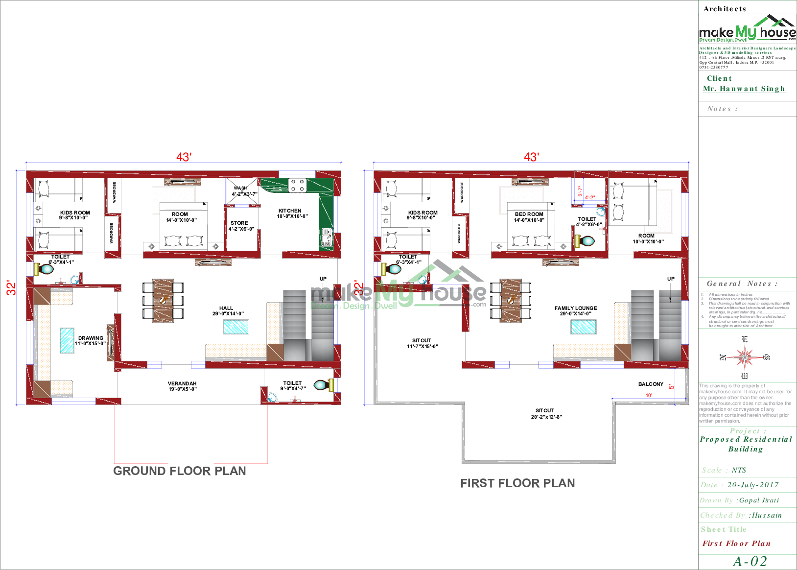 32x43 Home Plan 1376 Sqft Home Design 2 Story Floor Plan