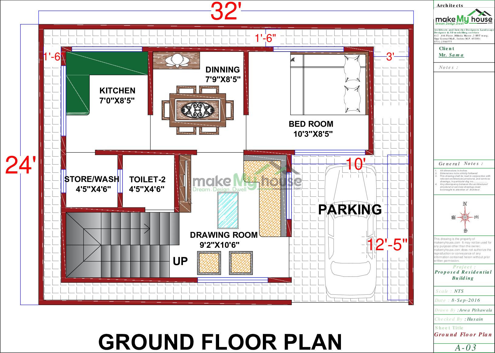32x24 Home Plan 768 Sqft Home Design 2 Story Floor Plan