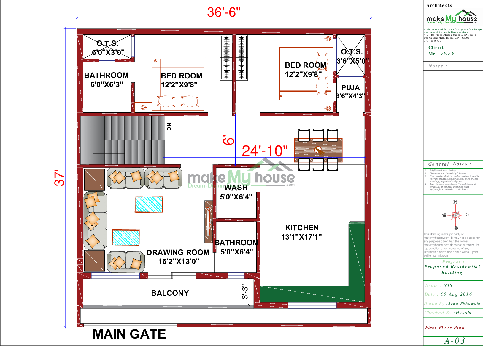 36x37 Home Plan 1332 Sqft Home Design 2 Story Floor Plan