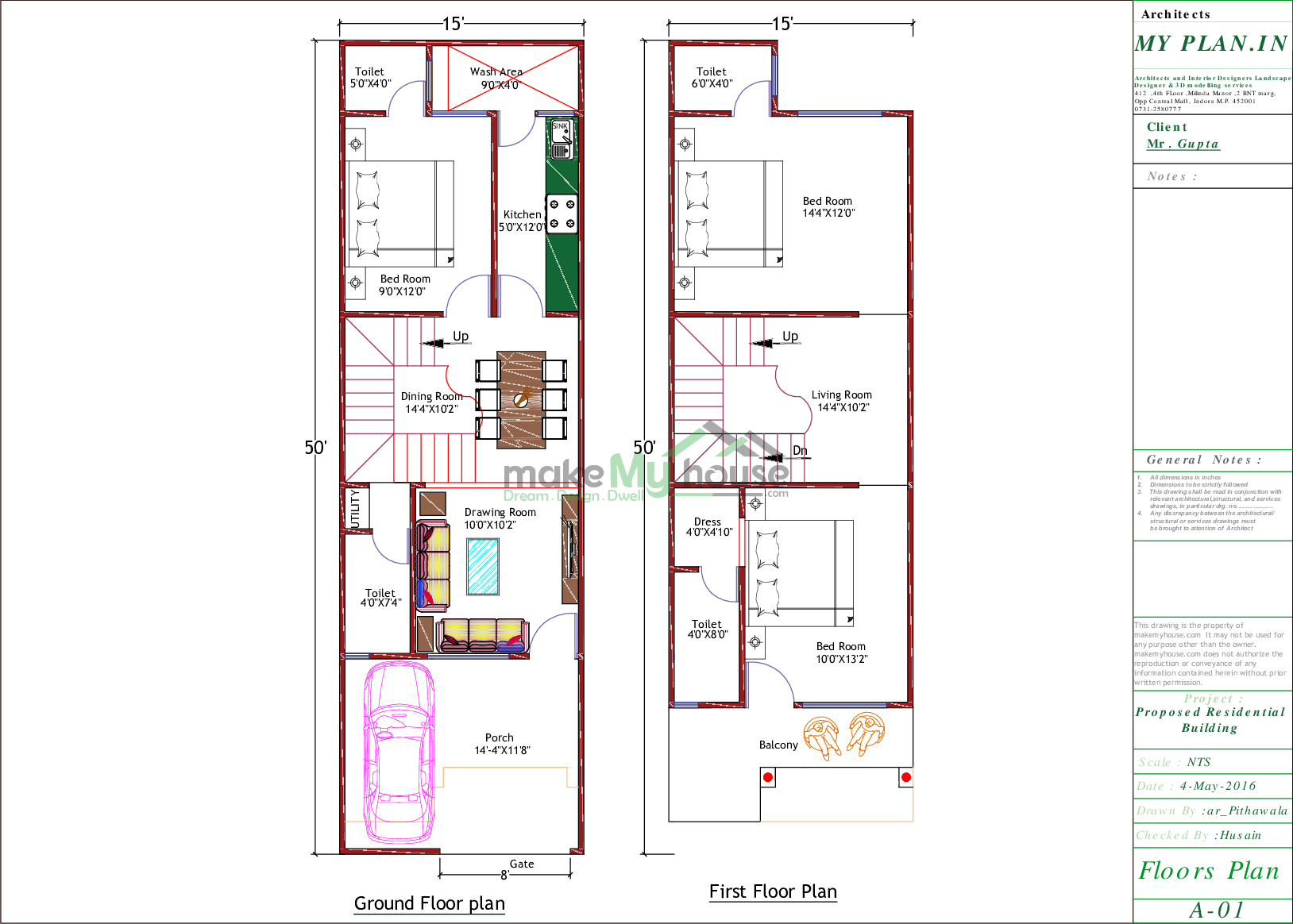 1 Bhk House Design Plans One Bedroom Home Map Single Bedroom Ghar Naksha