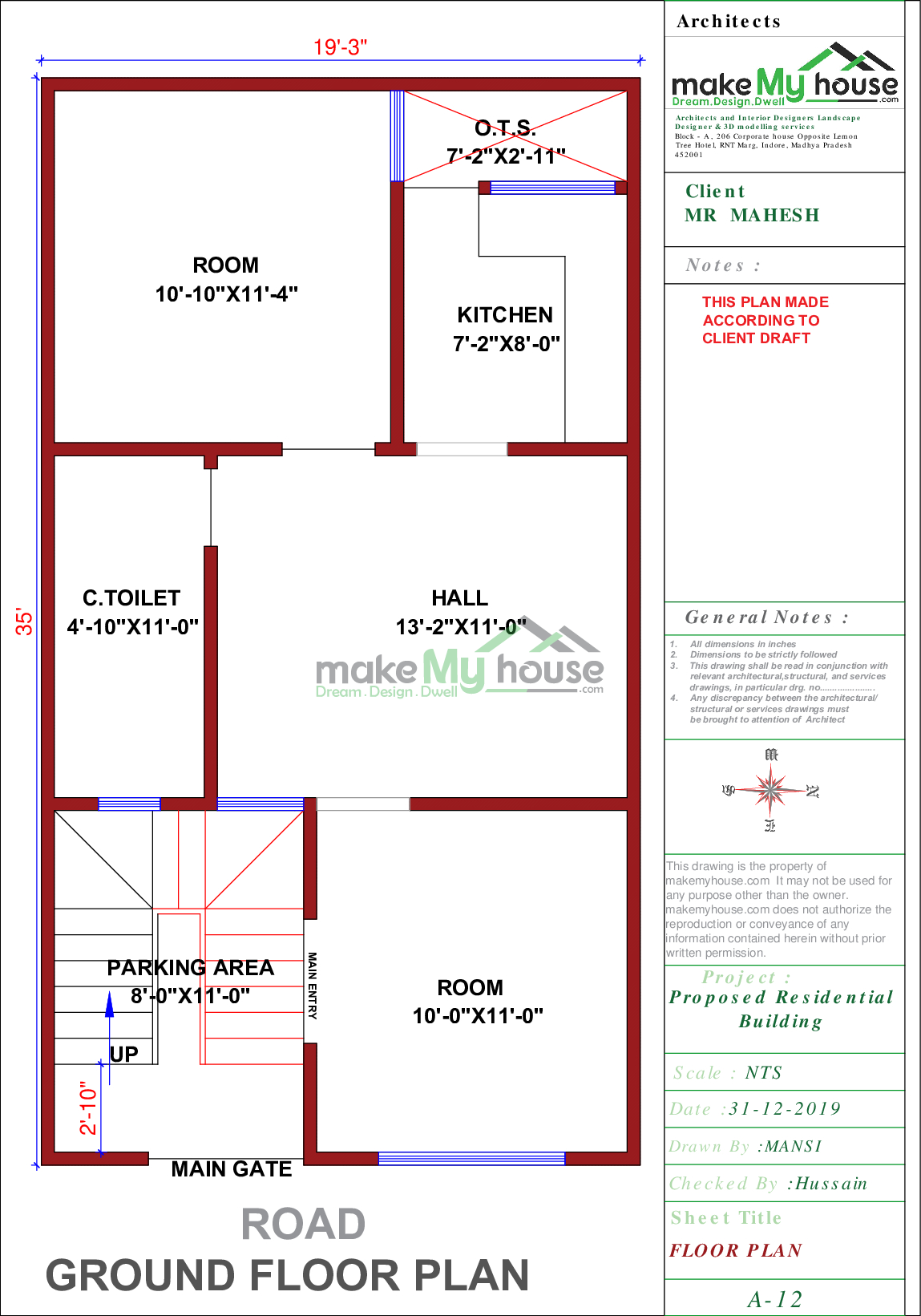 20X35 House Plan East Facing || BHK Plan-003 Happho, 53% OFF