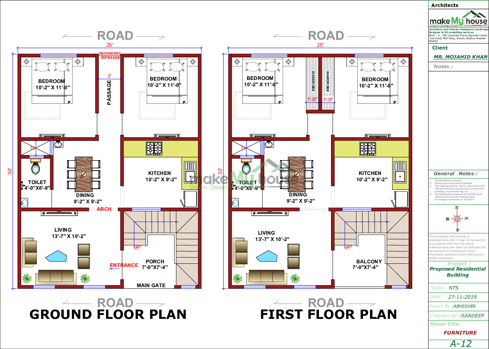 25x32 Home Plan 800 Sqft Home Design 2 Story Floor Plan