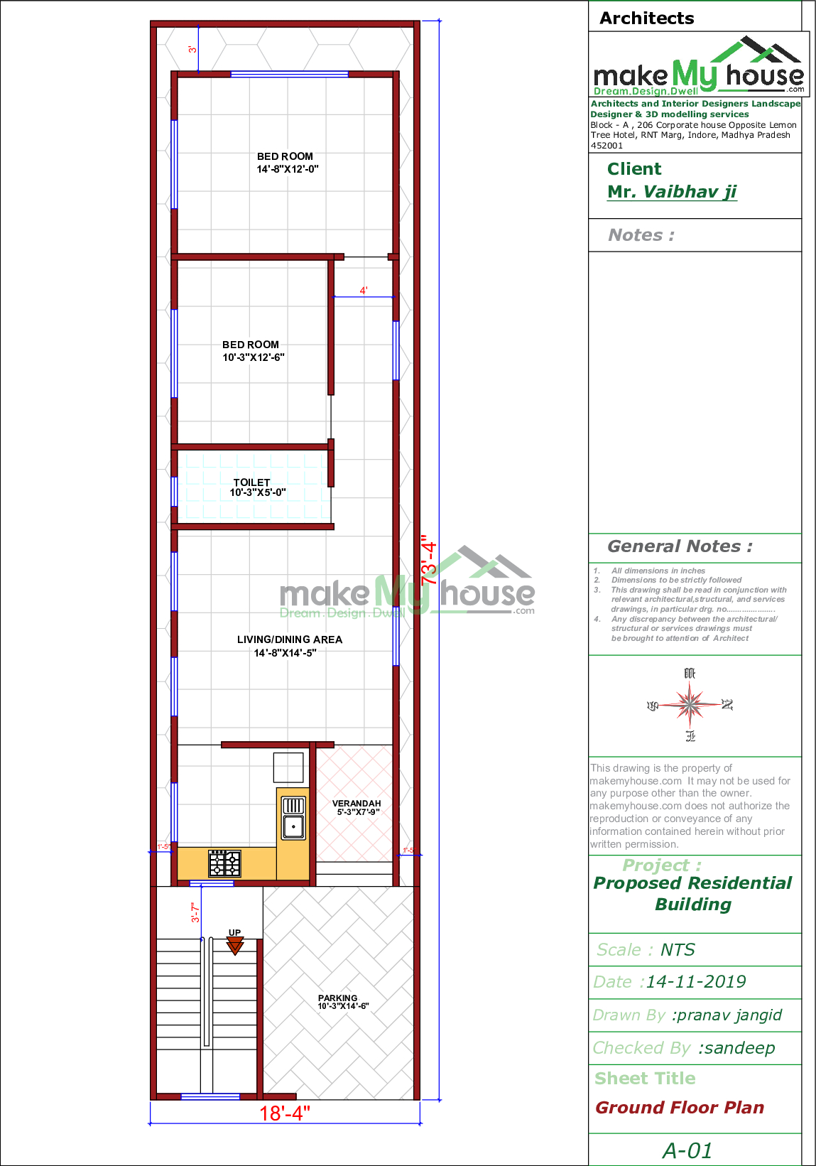 18 x 19 small house design II 18 x 19 ghar ka naksha II 18 x 19 house plan  design 