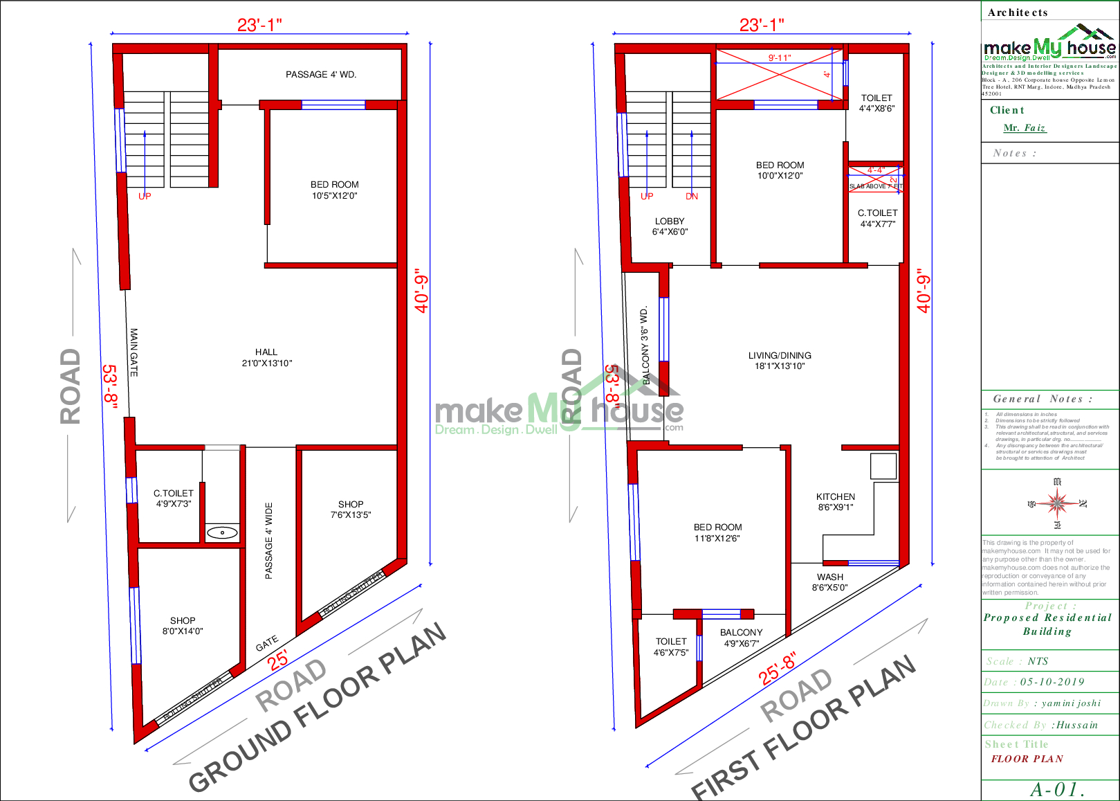 23x40 House With Shop Plan 9 Sqft House With Shop Design 2 Story Floor Plan