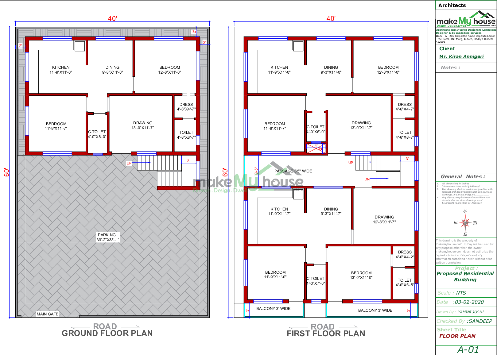 40x60 Multi Storey Residential Plan 2400 Sqft Multi Storey Residential Design 4 Story Floor Plan