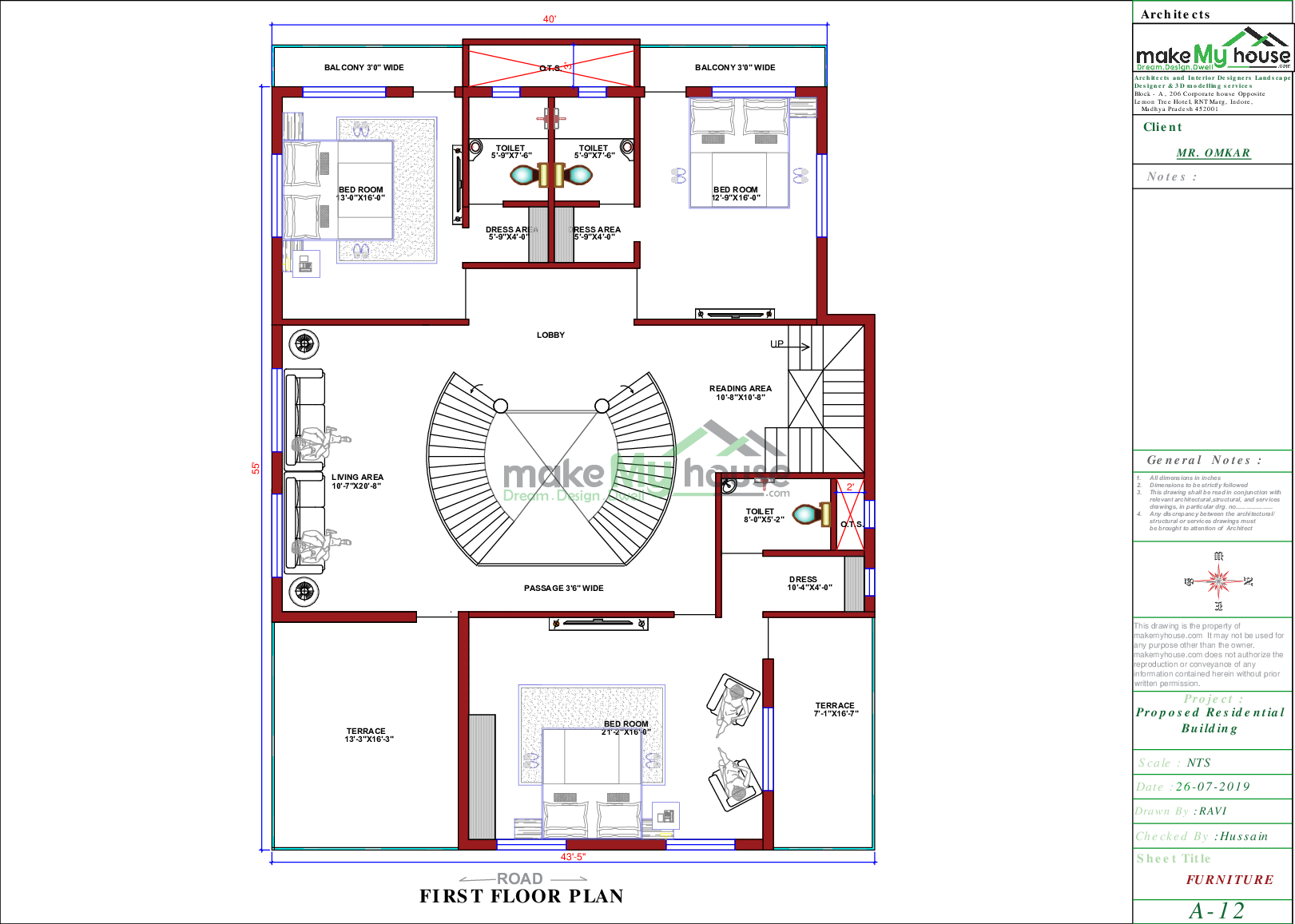 40x55 Home Plan 20 Sqft Home Design 2 Story Floor Plan