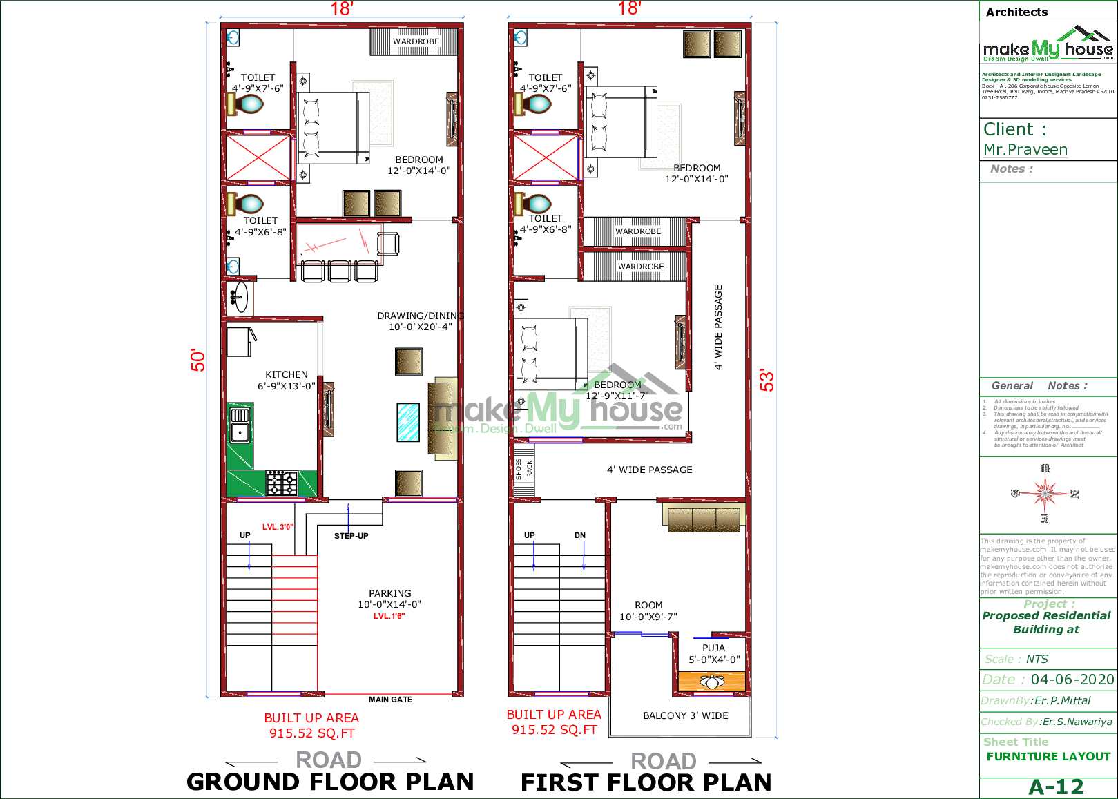 18x50 Home Plan 900 Sqft Home Design 2 Story Floor Plan