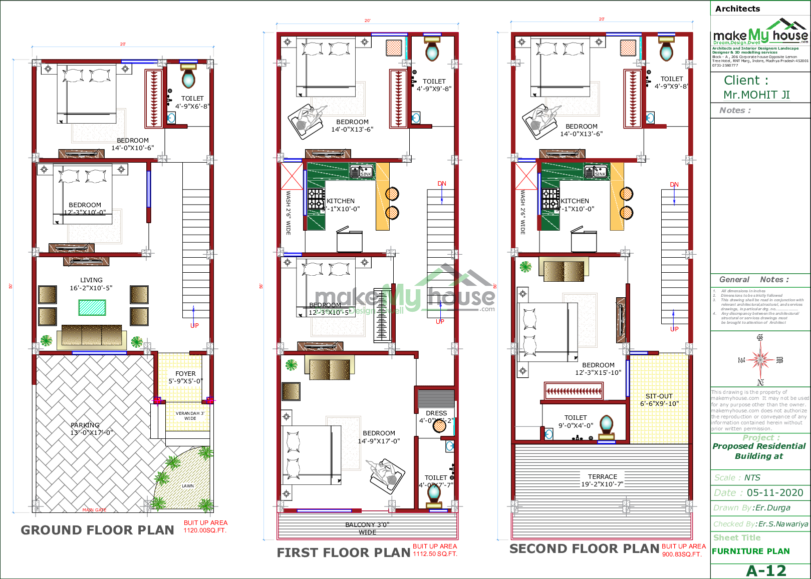 18x50 Home Plan 900 Sqft Home Design 3 Story Floor Plan