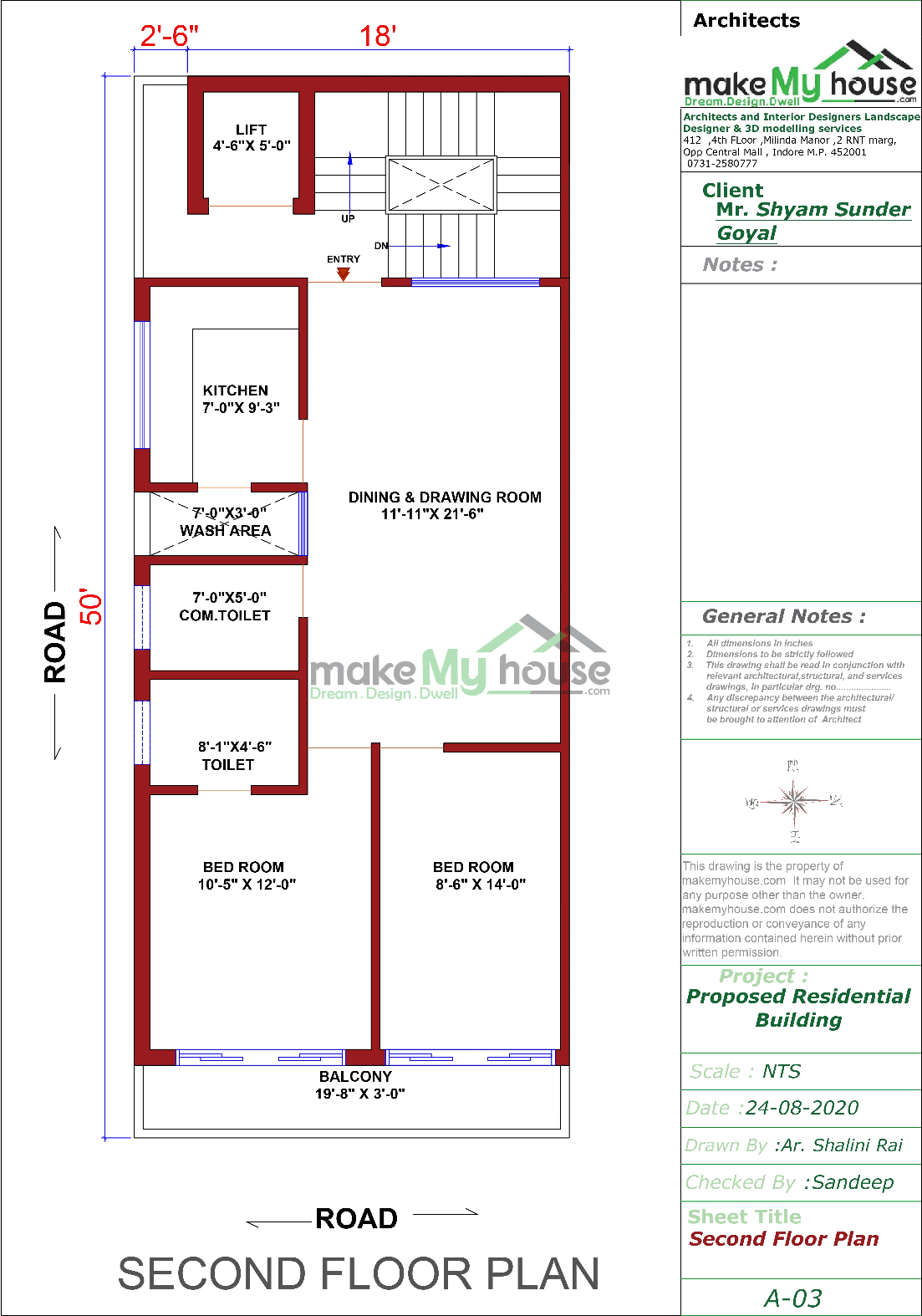 18x50 House Design 3d